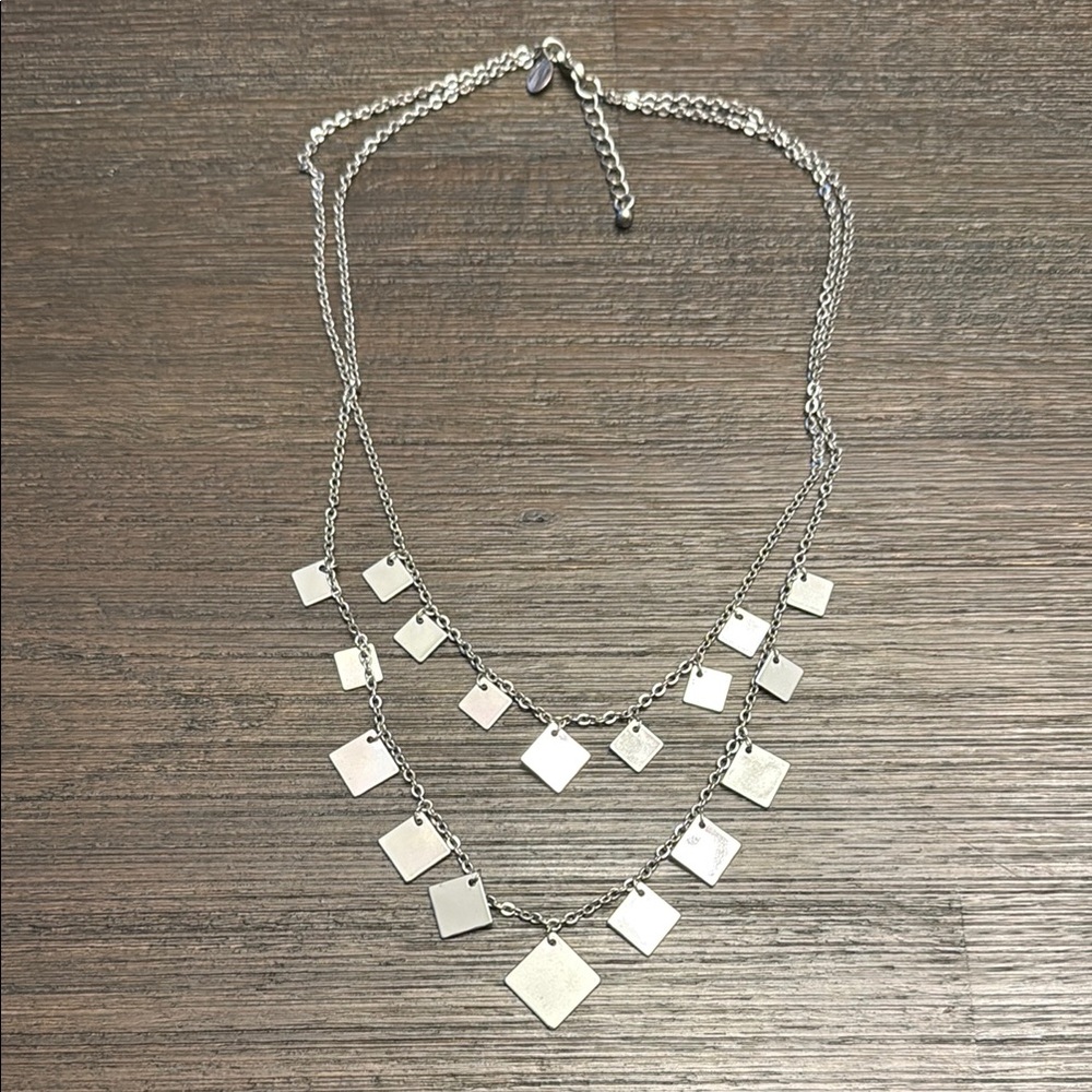 Express silver double strand necklace